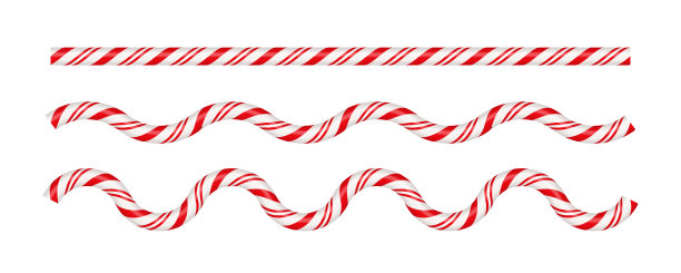 红白条纹拐杖糖三维渲染元素