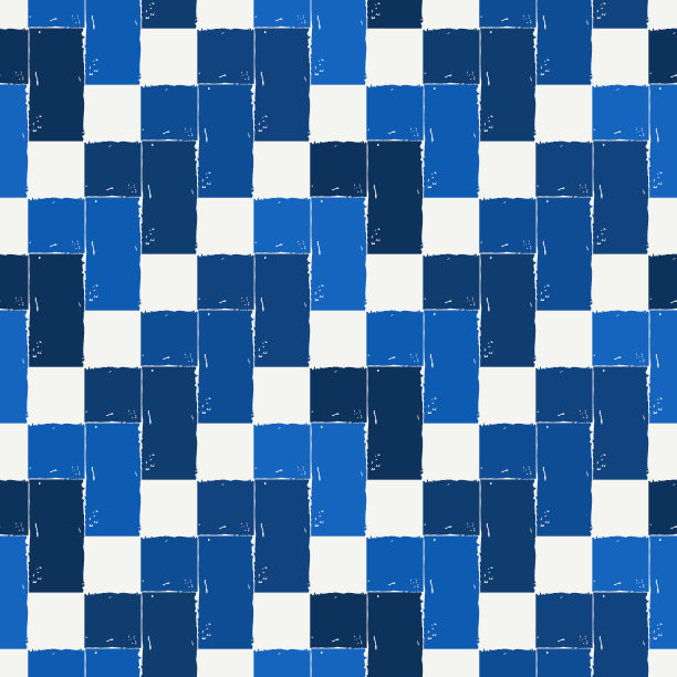 蓝调几何图案无缝背景