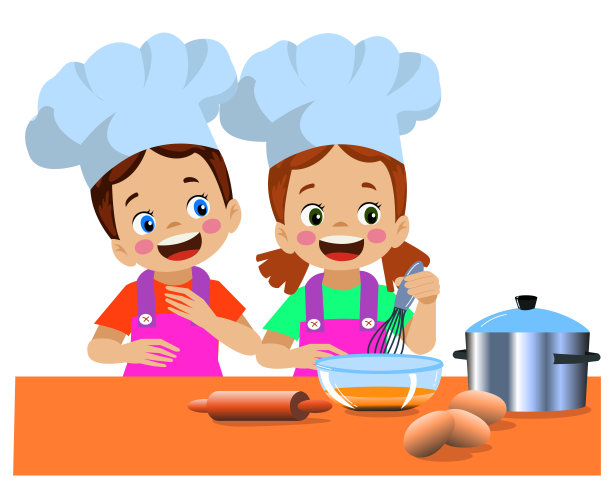 卡通男孩厨师人物美食形象标志