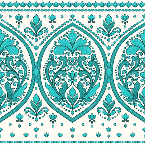 几何拼接复古风花纹图案