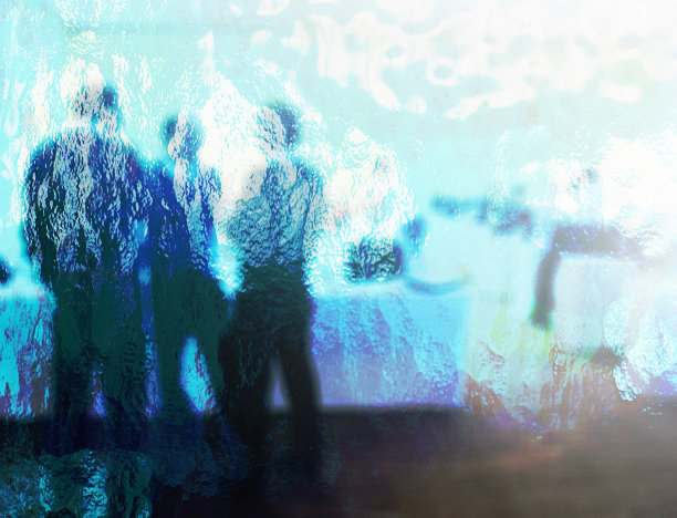 蓝绿色会议背景