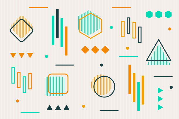 多彩环形几何抽象图案