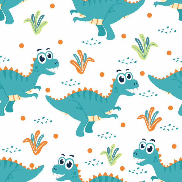 抽象卡通恐龙图案