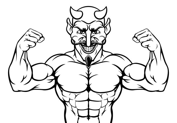 黑白卡通小怪兽