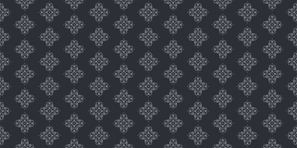 几何拼接复古风花纹图案