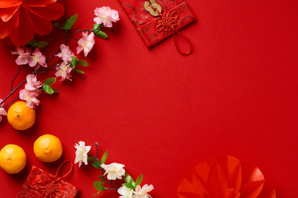 中过年海报底纹