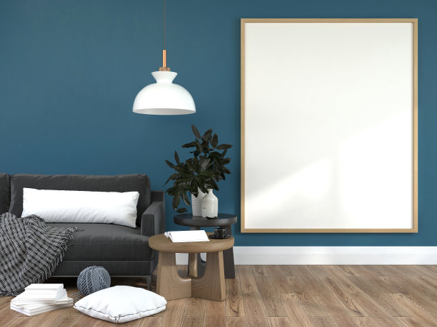 蓝色企业文化墙