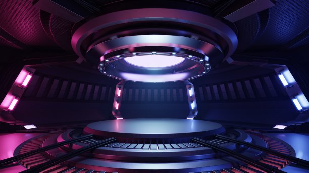 紫色光圈背景霓虹背景