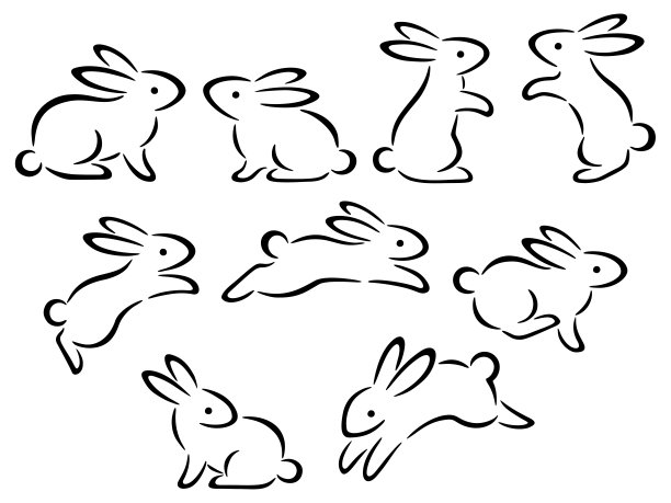兔子矢量线稿