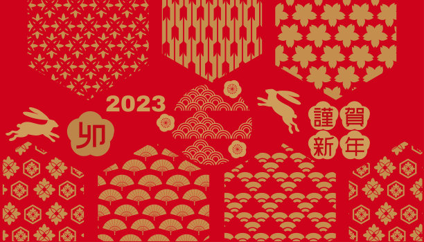 春节喜庆元素矢量图案