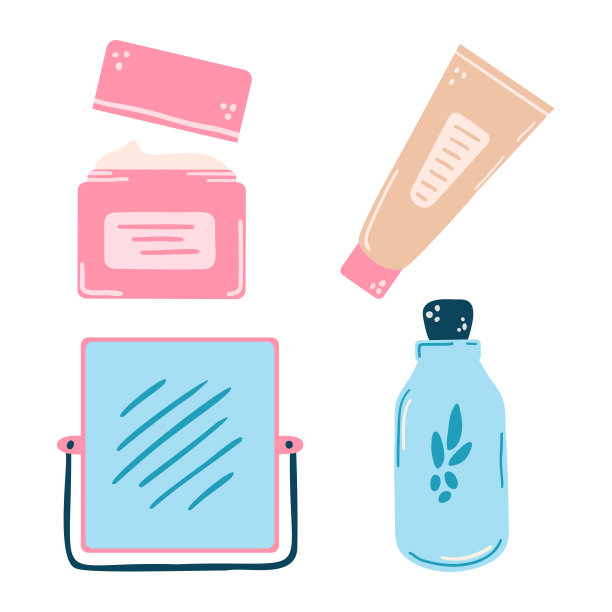 矢量插图简约生活用品镜子