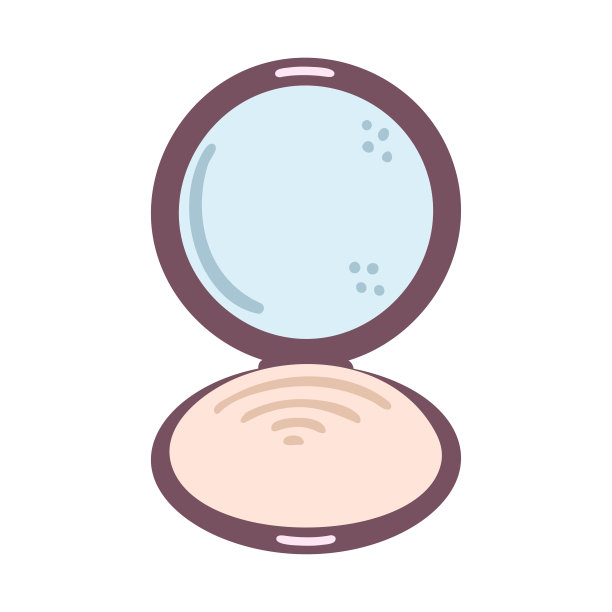 矢量插图简约生活用品镜子