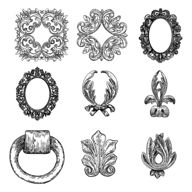 圆形几何花纹装饰图案