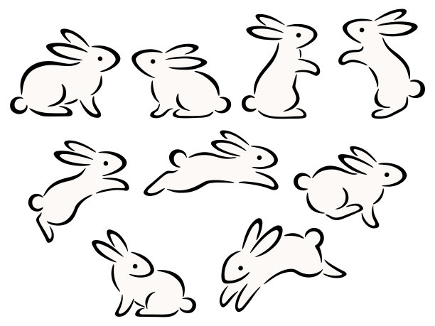 兔子矢量线稿