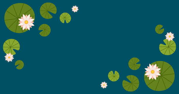 绿色荷花背景