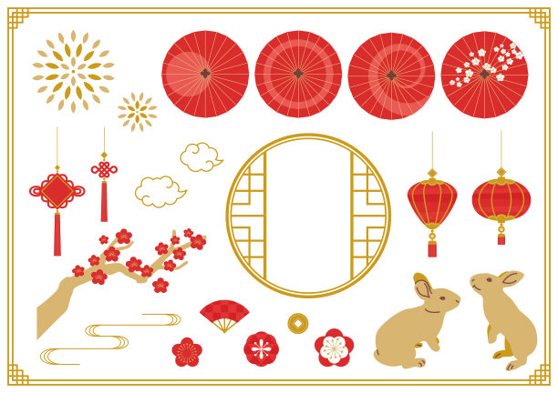 可爱的,灯笼,春节