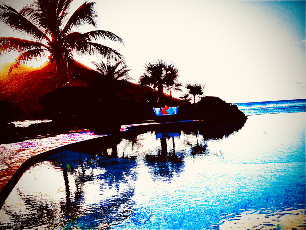 芭蕉叶沙发背景