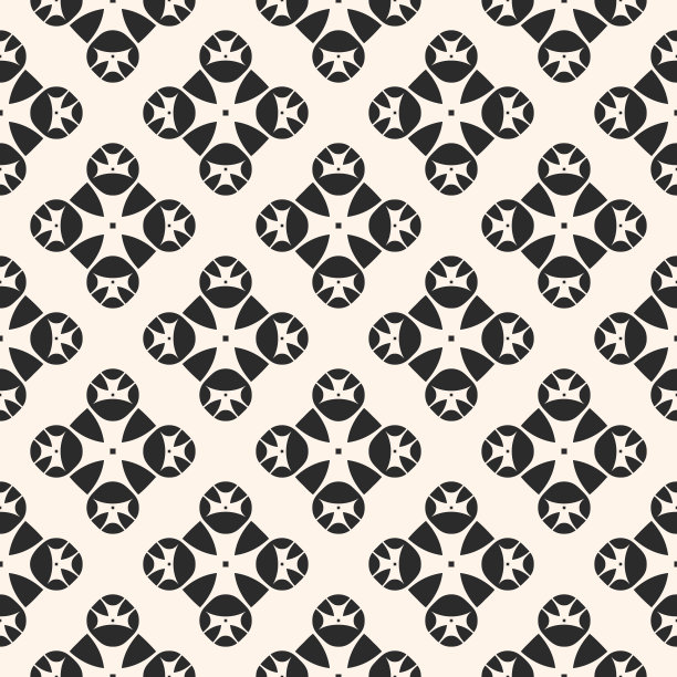 几何拼接复古风花纹图案