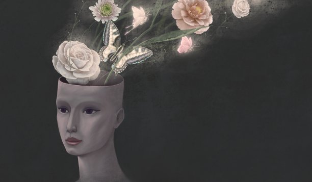 花卉蝴蝶装饰画