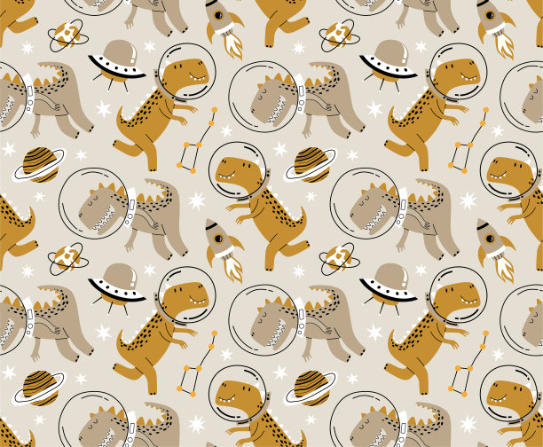 抽象卡通恐龙图案