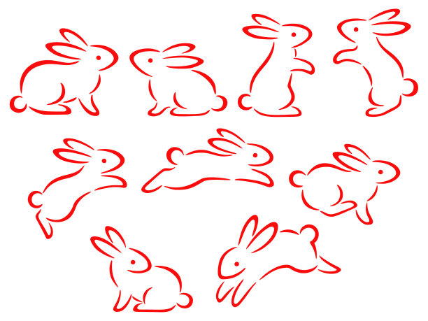 兔子矢量线稿