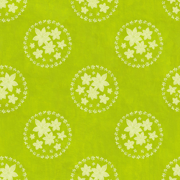 精美绿色圆形几何花纹图案