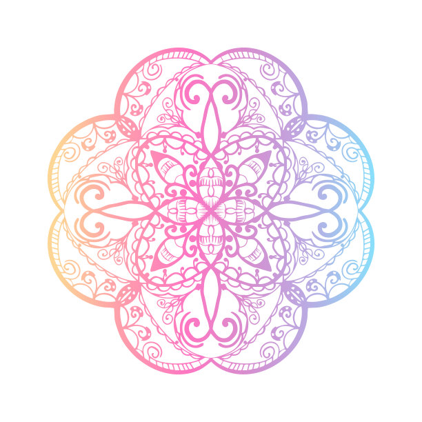 精美圆形渐变花纹图案