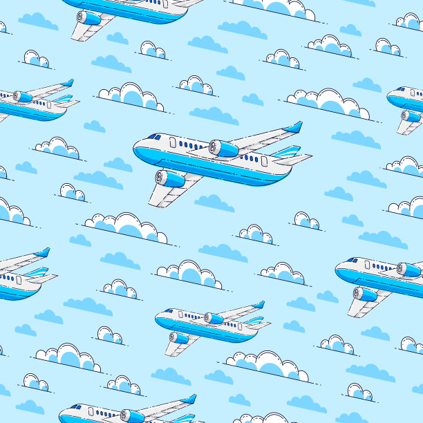 航空旅行网页插画素材