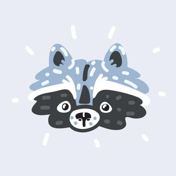 卡通浣熊图案logo
