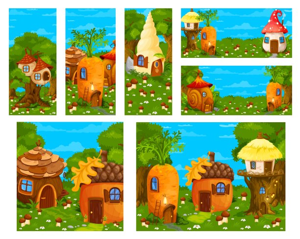 蘑菇小屋童话风景