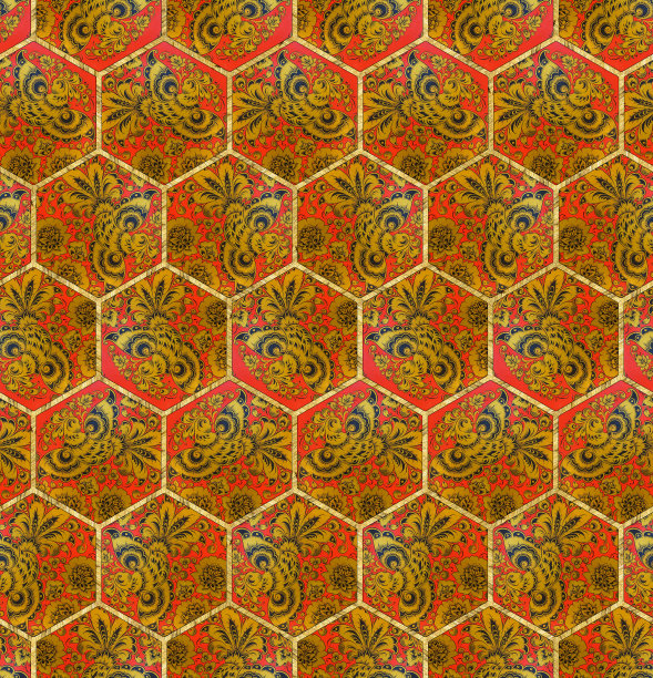 抽象几何镶嵌瓷砖背景