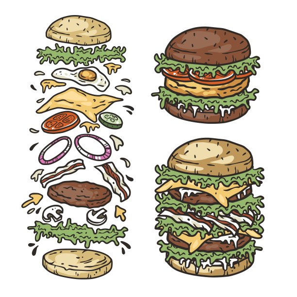 美食绘本小吃复古餐饮