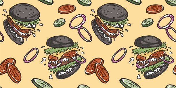 美食绘本小吃复古餐饮