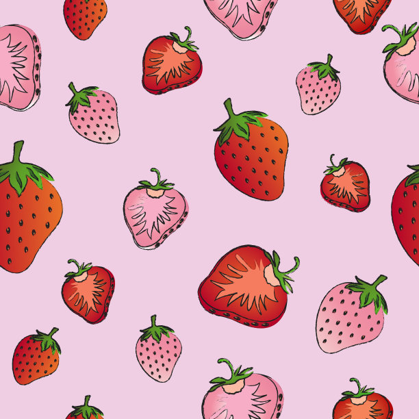 粉色草莓壁纸创意图片