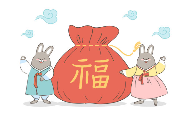 卡通,野兔,礼物