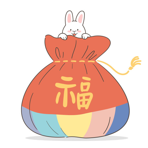 卡通,礼物,兔子