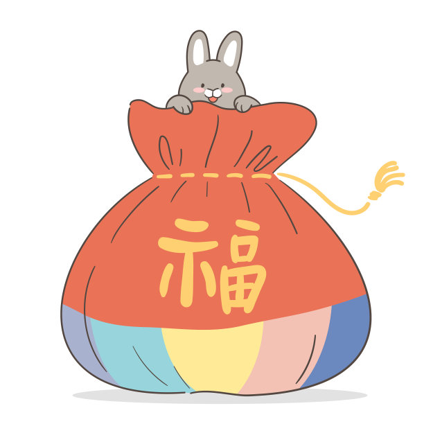 卡通,礼物,兔子