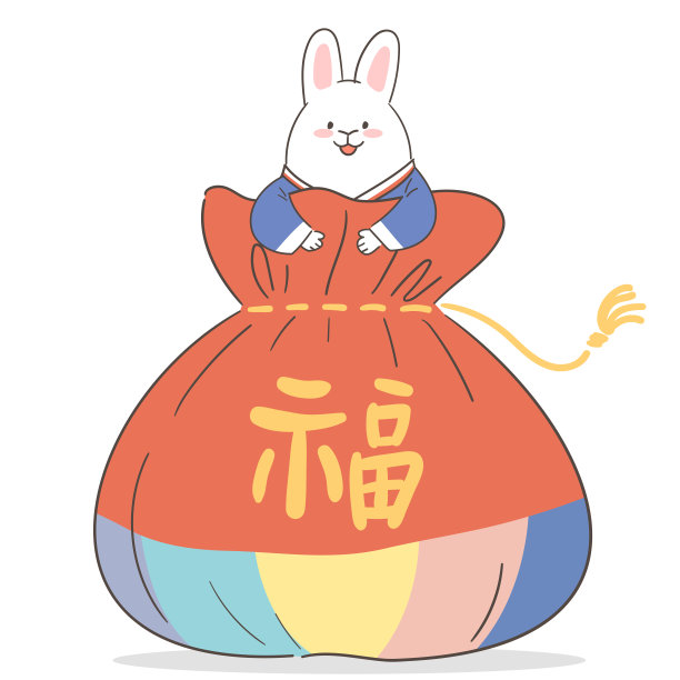 卡通,礼物,兔子