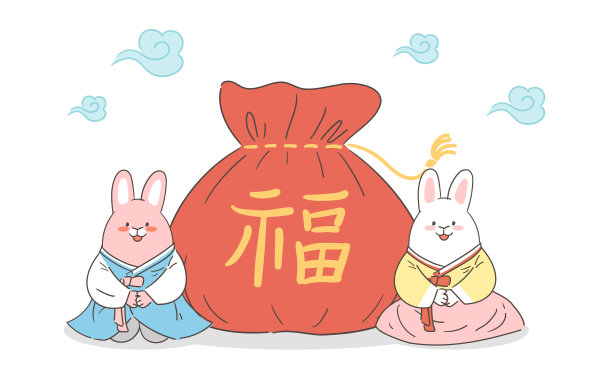 卡通,野兔,礼物