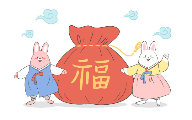 卡通,野兔,礼物