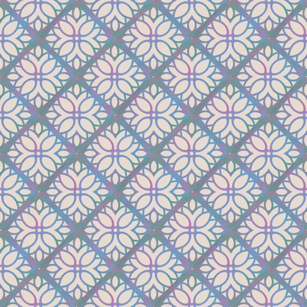 紫蓝几何花纹无缝图案