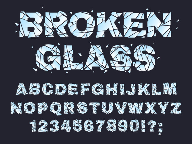 字体,碎玻璃,品牌名称