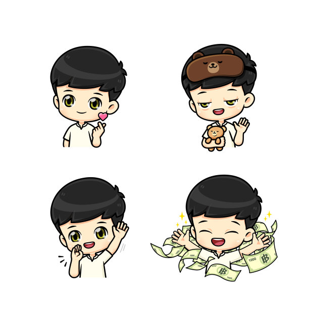 动态姿态卡通吉祥物造型