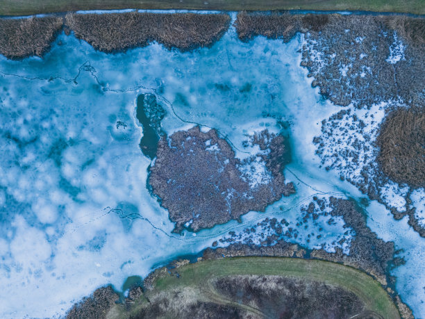 冰,池塘,霜