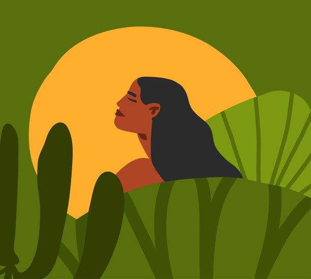 可爱矢量度假元素绿色