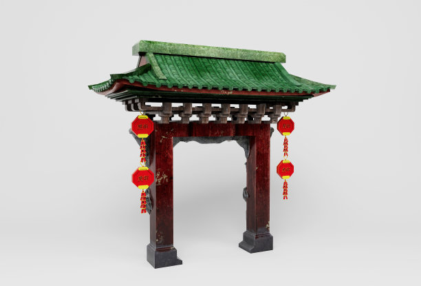 中式房子效果图模型
