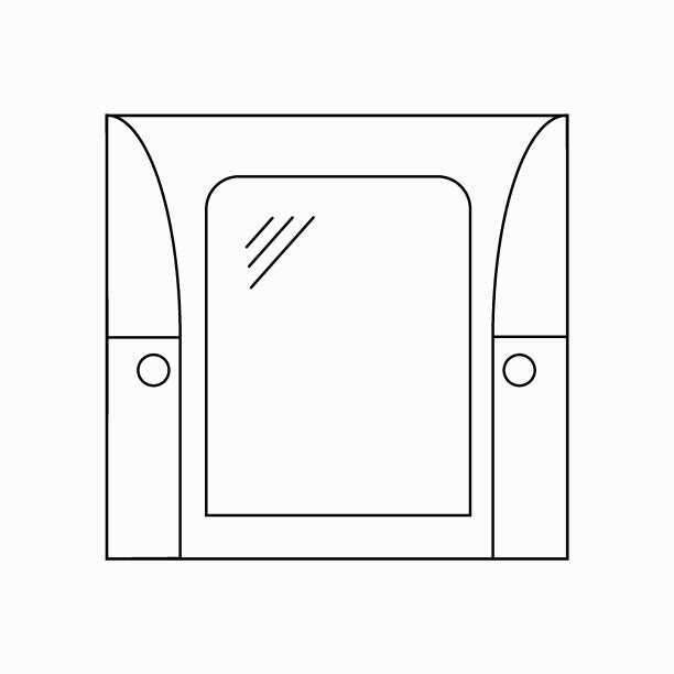 矢量插图简约生活用品镜子