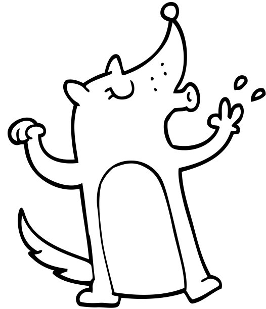 狼线条画