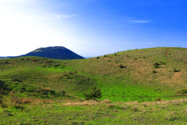 蓝天白云油菜花油画