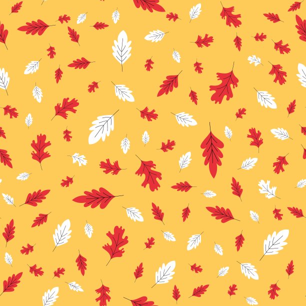 多彩枫叶无缝图案矢量背景
